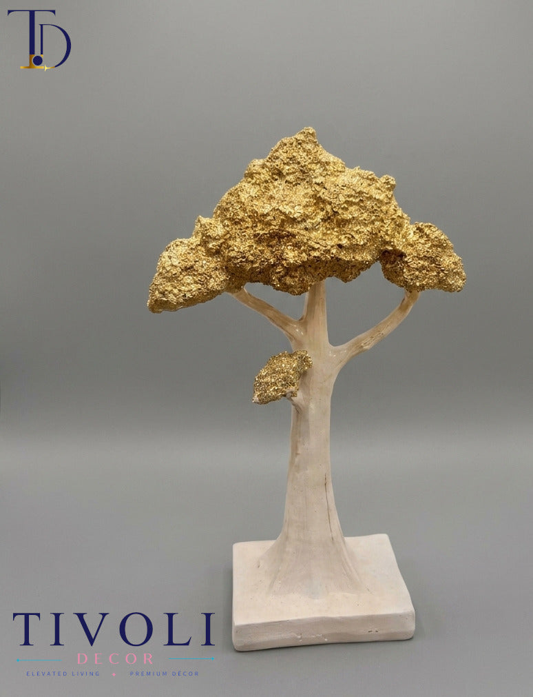 Modern Tree Decor – Luxury Gold and Forest Green Home Decor
