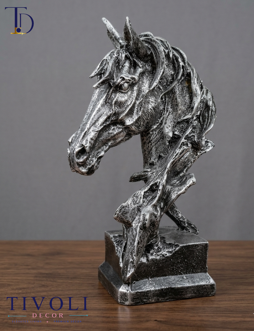 Tivoli Decor Antique gold textured horse head bust sculpture