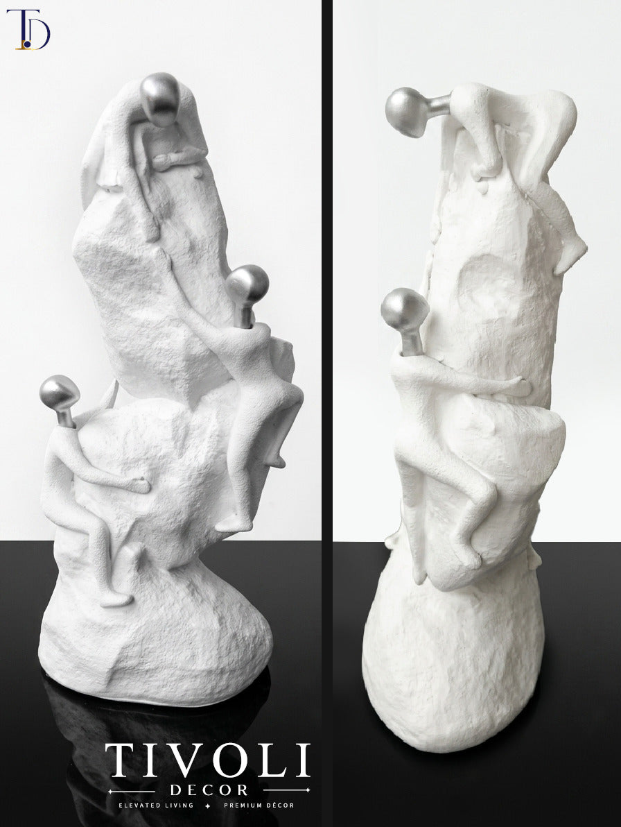 Modern Abstract Rock Climbing Team Figure – Teamwork & Success Office Desk Décor