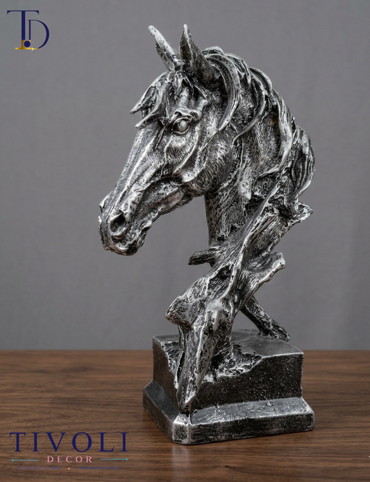 Tivoli Decor Antique gold textured horse head bust sculpture 