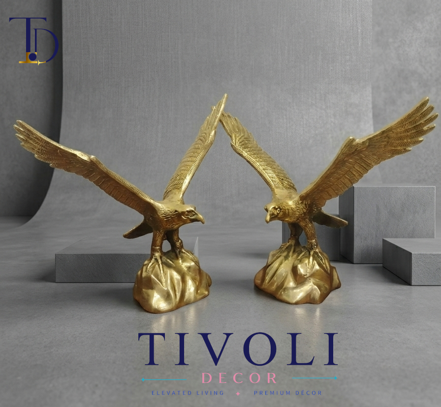 Luxury Original Brass Golden Flying Eagle Statue | Premium Home Decor Pakistan