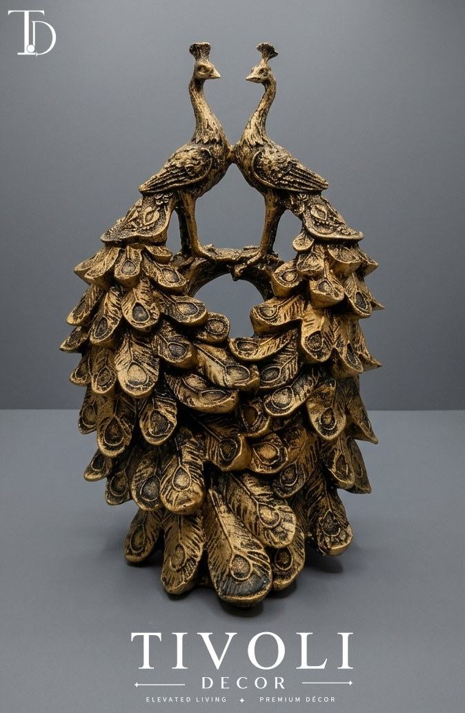 Tivoli Decor Twin Peacocks Statue | Luxury Home Decor Pakistan