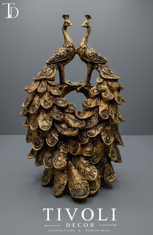 Tivoli Decor Twin Peacocks Statue | Luxury Home Decor Pakistan